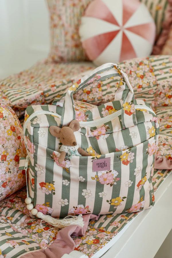 Cosmetic Bag Set "Green Striped"
