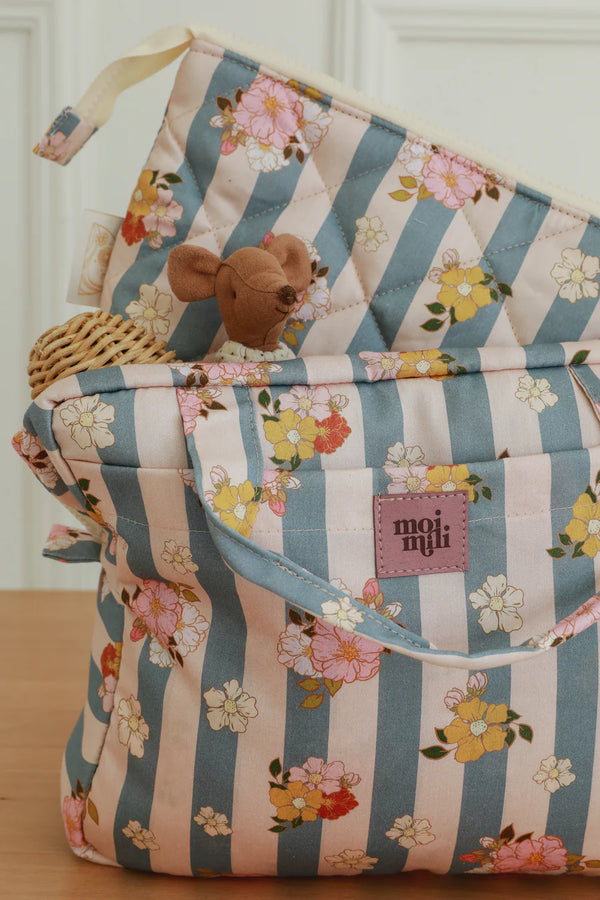Cosmetic Bag Set "Blue Striped"
